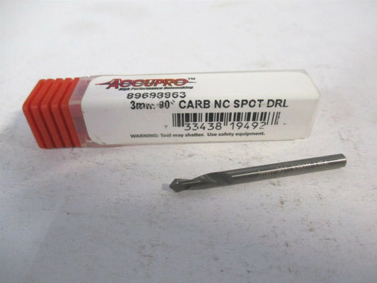 (89698963) 0.1181" x 12mm x 38mm High Performance Solid Carbide Spotting Drill 