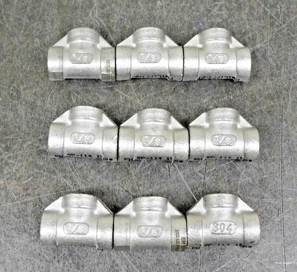 Unbranded - 304 Stainless Steel Pipe Tee Fitting 1/8 in. NPT Lot of Nine (9)