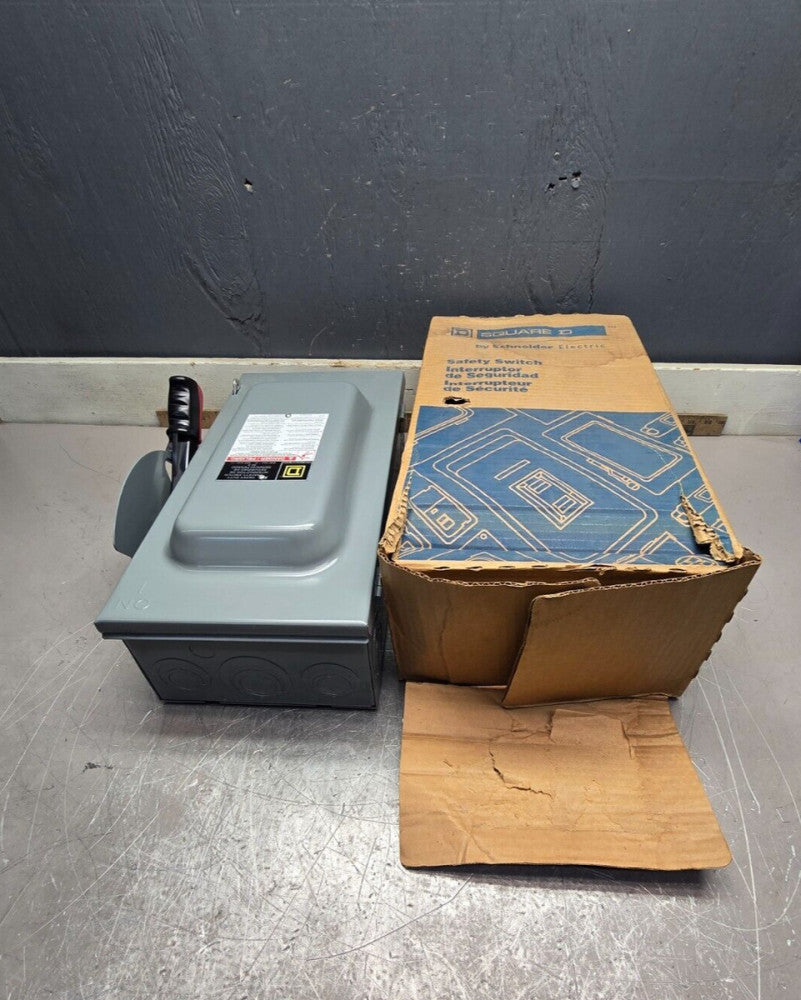 SQUARE D HEAVY DUTY SAFETY SWITCH HU362 ,3P/60A/600V, NEW IN BOX! M/O!