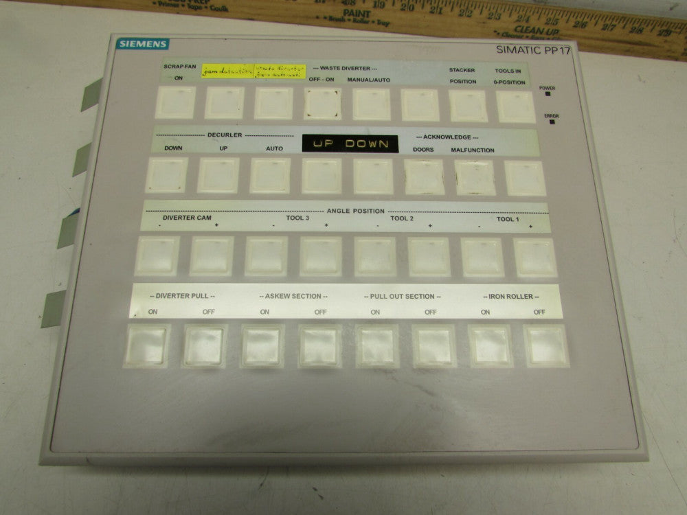 SIEMENS 6AV3688-3ED13-0AX0 PP17-II PUSH BUTTON PANEL XLNT USED TAKEOUT MAKE OFFE