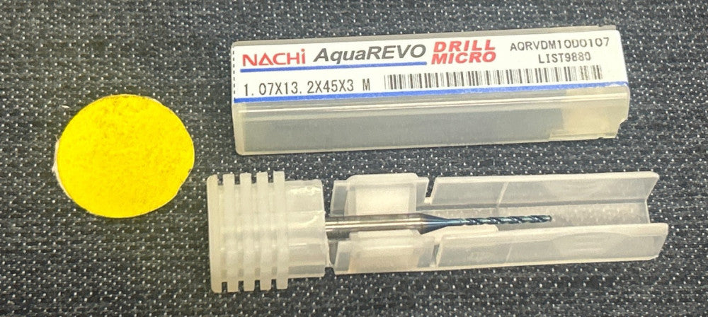 NACHI MICRO DRILL BIT AQRVDM10D0107   1.07 X 13.2 X 45 X 3 M