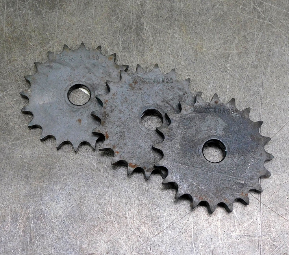 Martin 40A20 Roller Chain Sprocket 5/8" Bore #40 Chain 20 Teeth Lot of Three (3)