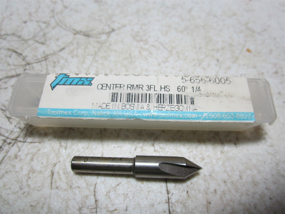TMX (5-656-6005) 1/4 Cut Diam x 3/16 Shank Diam 60° 3 Fl HSS Center Countersink 