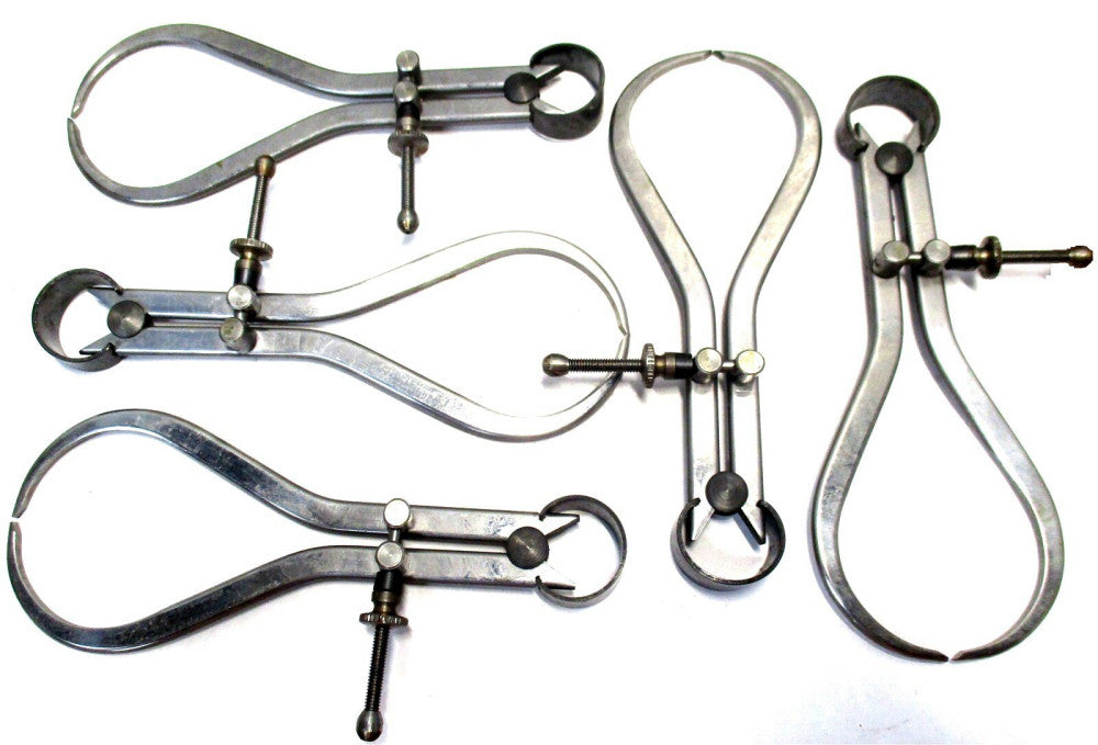 NEW 4" / 100mm Max Measurement 4" Leg Steel Outside Caliper - Lot of 5