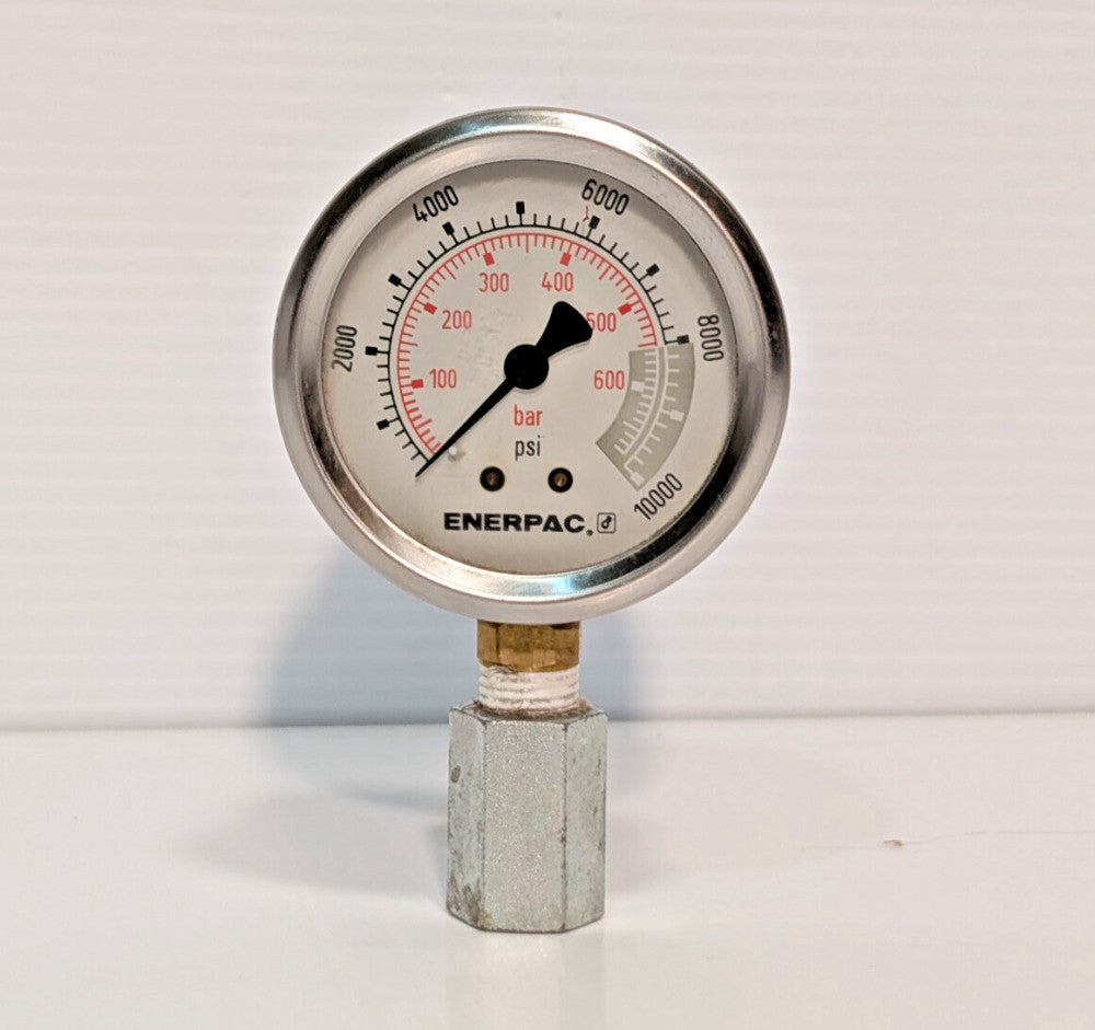Enerpac 0 to 10,000 PSI Industrial Pressure Gauge, Stainless Steel