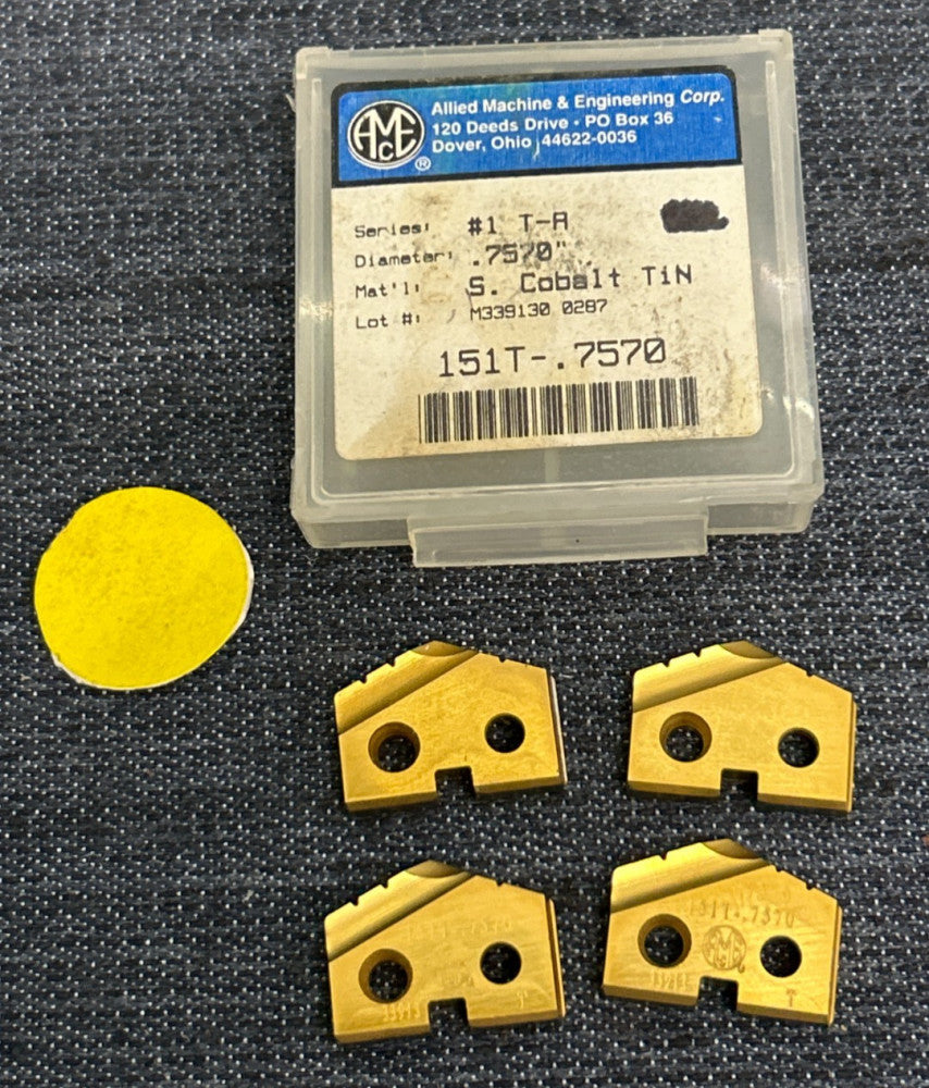 ALLIED MACHINE DRILL INSERT 151T-.7570  DIAMETER .757"  #1  T-A   LOT OF 4