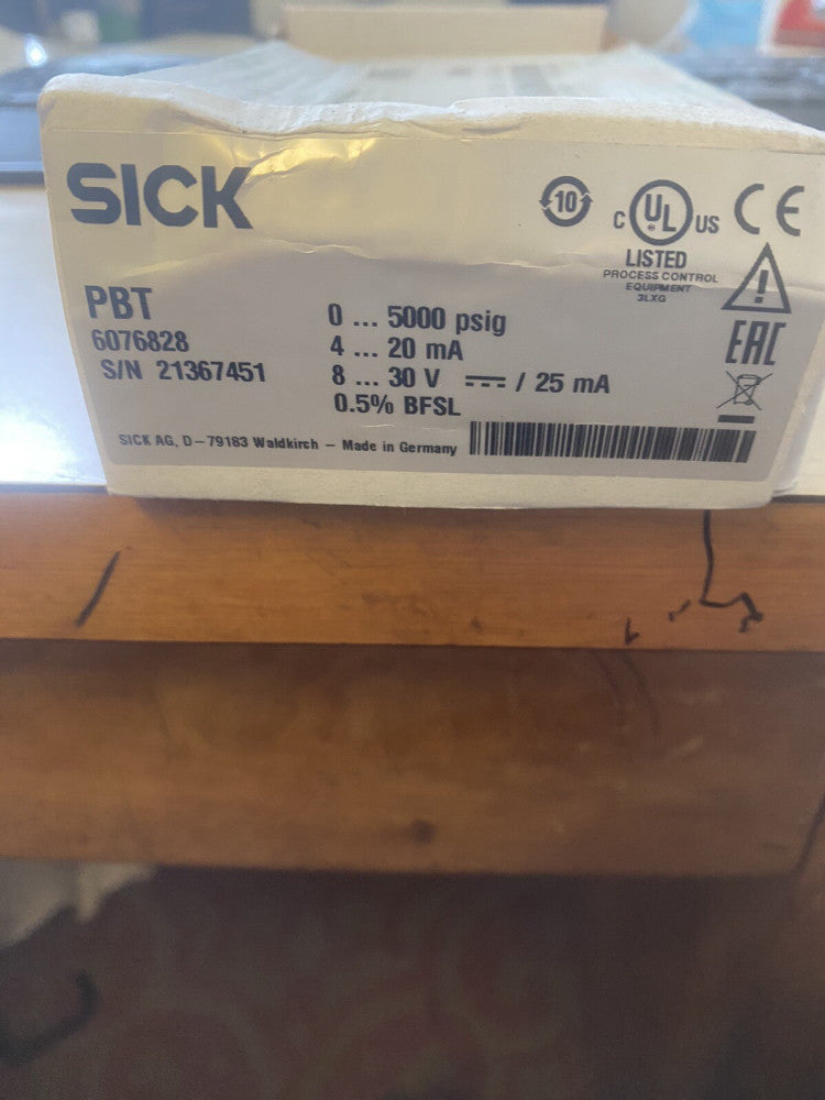 BRAND NEW Sick Pbt 6076828 PbtPressure Transducer 0–5000 Psi