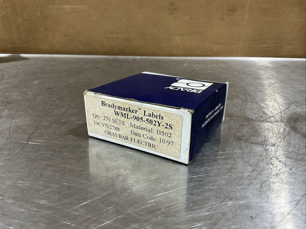 BRADYMARKER WML-905-502Y-2S Wire Marking Labels NOS SURPLUS