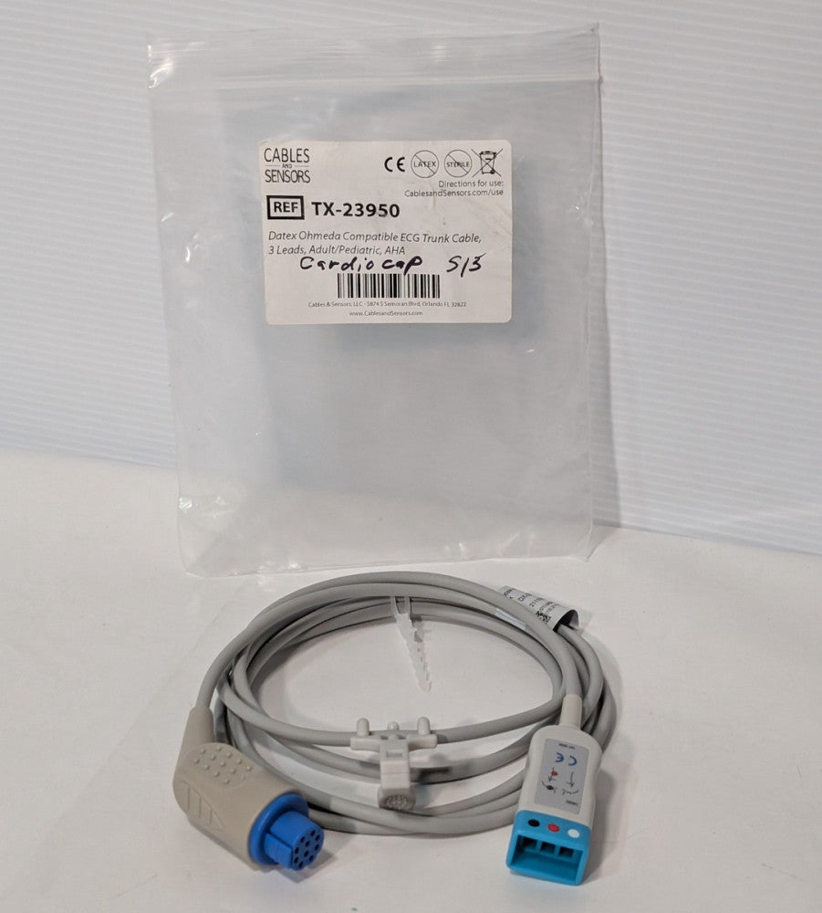 Cables and Sensors TX-23950 Datex Ohmeda Compatible ECG Trunk Cable, 3 Leads