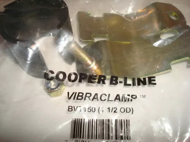 3 X COOPER B-LINE BVT150 (1-1/2" O.D.) VIBRACLAMP, Cushion Clamp Strut Mount