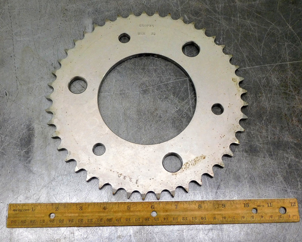 USA 50A45 A-Plate Roller Chain Sprocket #50 45 Teeth 4-1/2" Bore