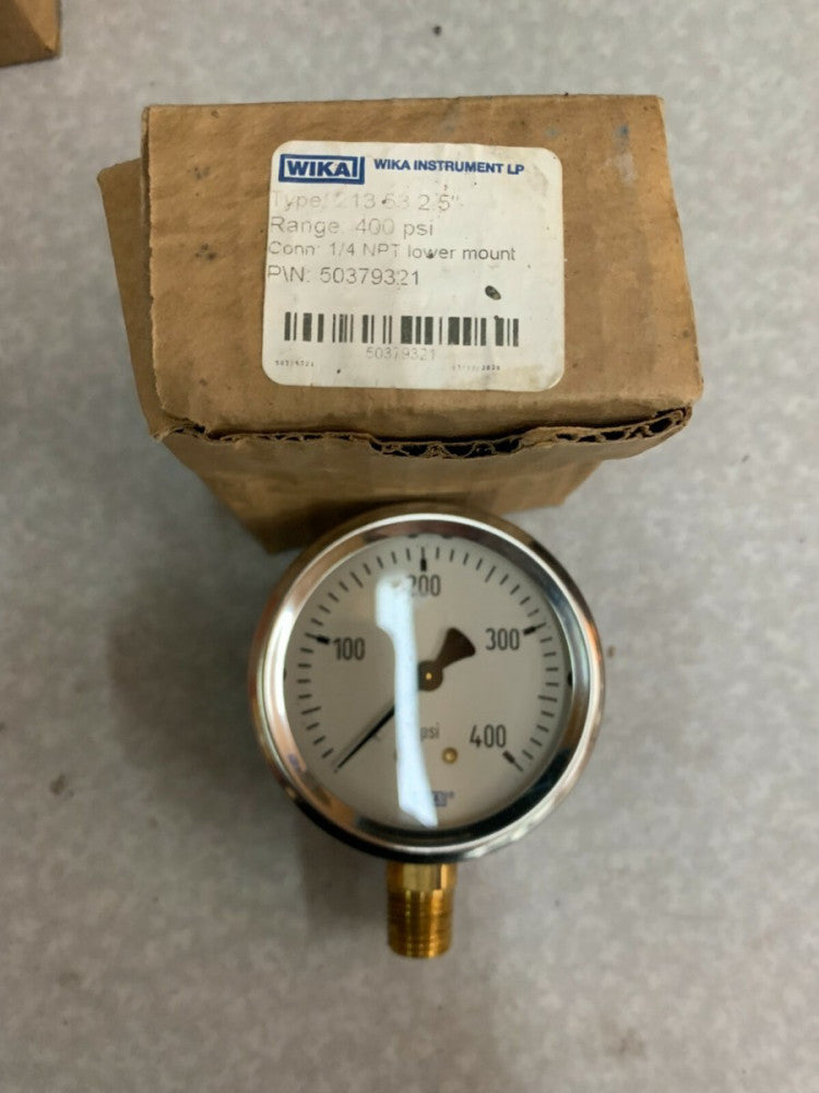 NEW IN BOX WIKA 400 PSI 1/4NPT PRESSURE GAUGE 50379321