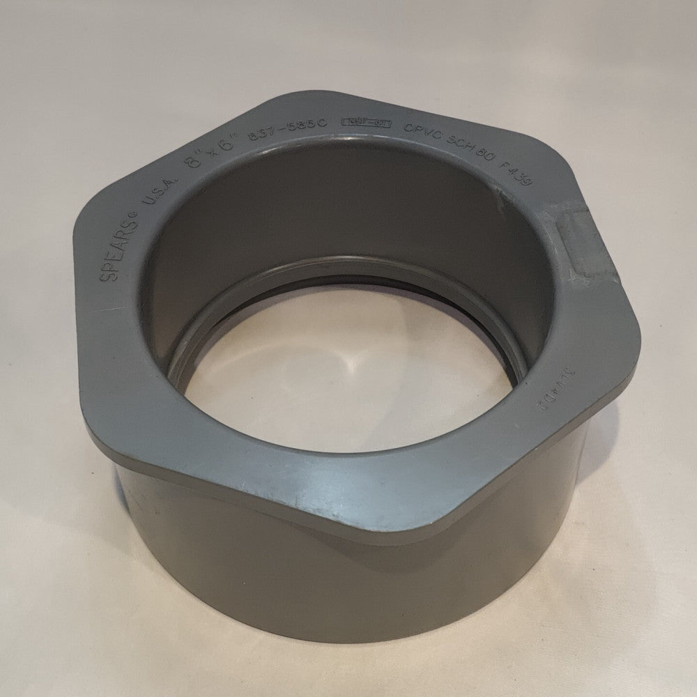 Spears 837-585C 8 x 6 in CPVC Spigot x Socket Sch 80 CPVC Pipe Bushing 