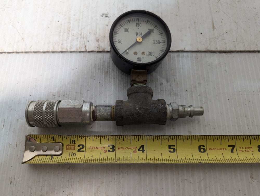 USG GY Pressure Gauge w/Fitting, 300psi, 6"+Returns