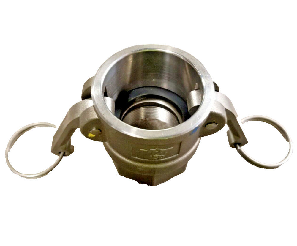 NEW PT 1-1/2" D-COUPLER x NPT THREAD 316 STAINLESS STEEL CAMLOCK FITTING  15D