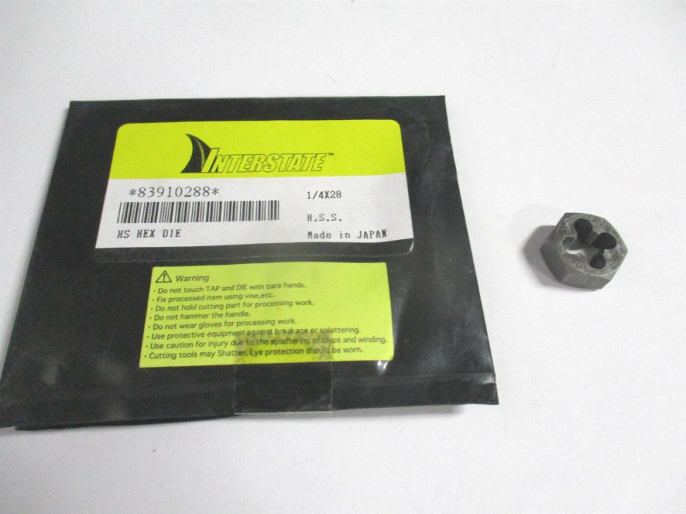 (367-0162) 1/4-28 UNF 1/4 x 19/32 High Speed Steel RH Hex Rethreading Die 