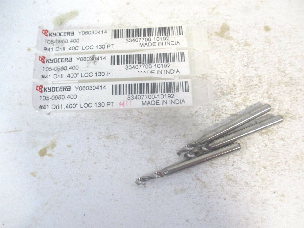 Kyocera (07372) #41 130° 1/8 x 1-1/2" OAL Spiral Circuit Board Drill Bit - Qty 3