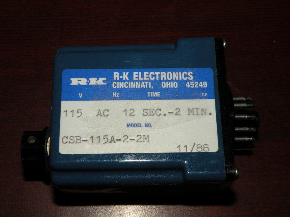 R-K Electronics Time Delay Relay 12 Seconds - 2 Minutes CSB-115A-2-2M