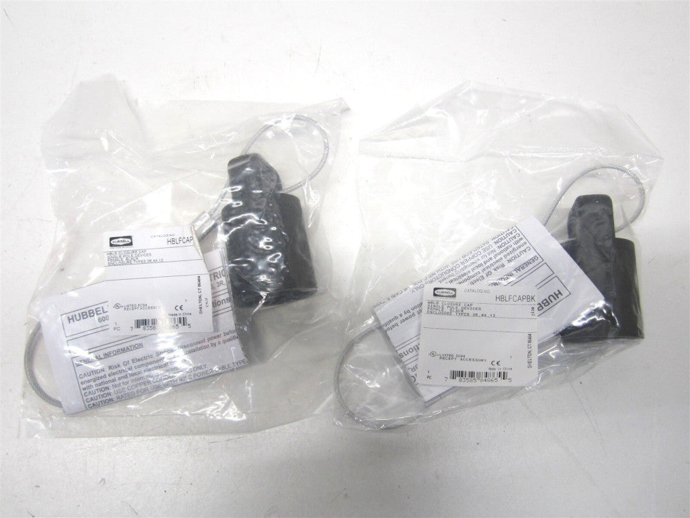 Hubbel (HBLFCAPBK) 3R, 4X, 12 Female Single Pole Protective Caps - Lot of 2 