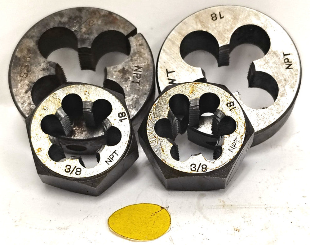 ASSORTED LOT OF 3/8"-18 THREAD DIES HSS (LOT OF 4)