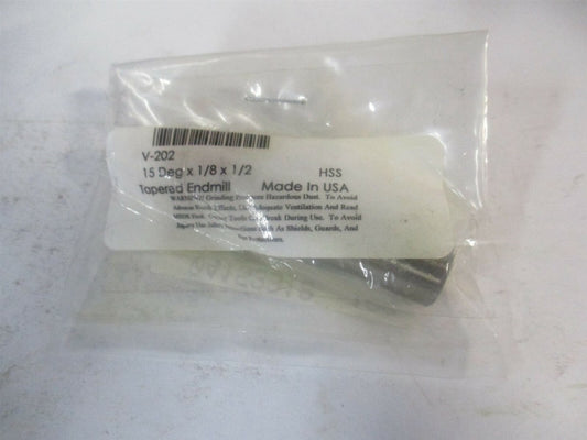 (V-202) 1/8″ x 1/2″ x 1/2" x 2-7/8" OAL 3-Flute HSS Tapered Square End Mill