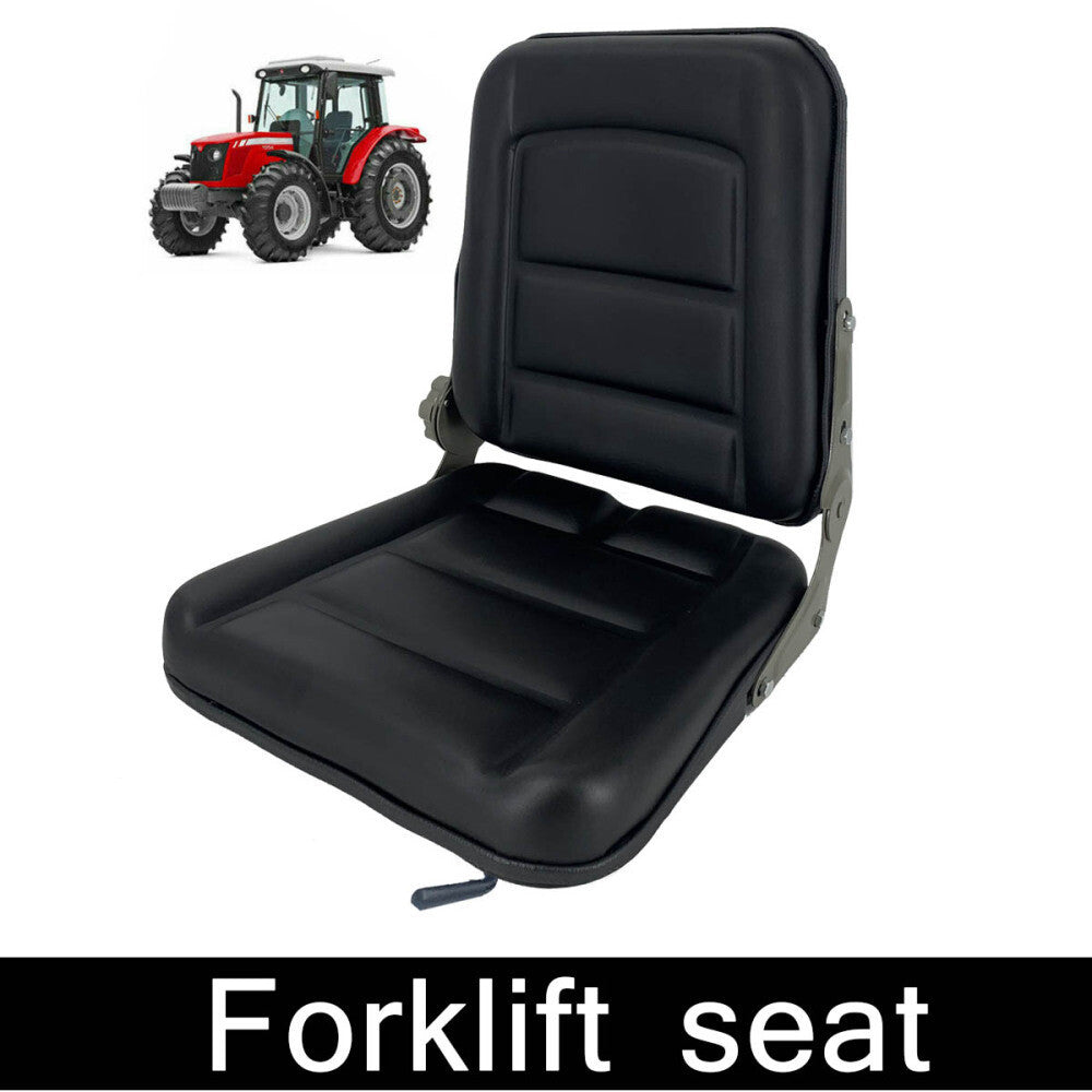 Universal Lawn Mower Tractor Forklift Seat w/Backrest Slidable Waterproof Black