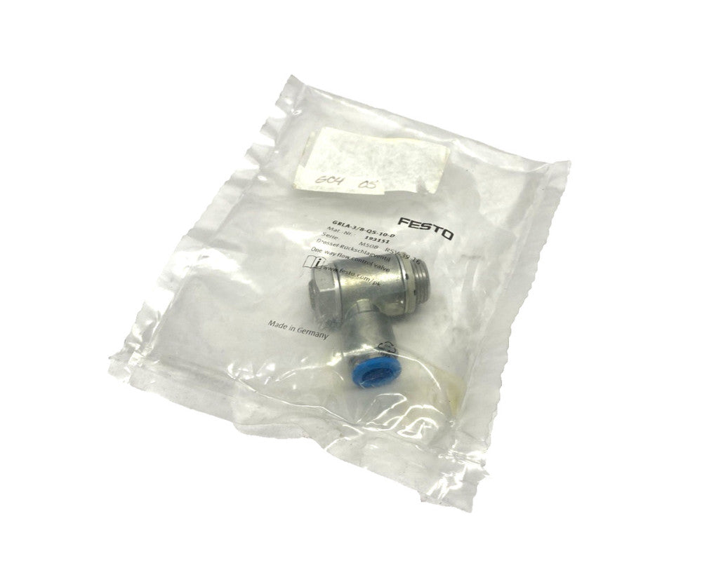 Festo GRLA-3/8-QS-10-D One-Way Flow Control Valve 193151