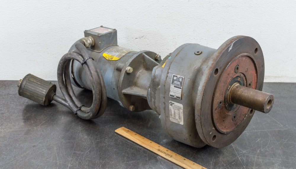 Baldor KM3454 1/4 hp Motor Nord 3005F-N56C Speed Reducer Gear Drive 385:1 Ratio