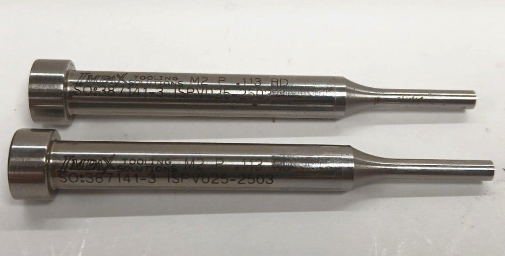 IMPAX TOOLING M2 P .113 ROUND PUNCH ISPV025-2503 GRADE M2 PONT DIA 1/8  LOT OF 2
