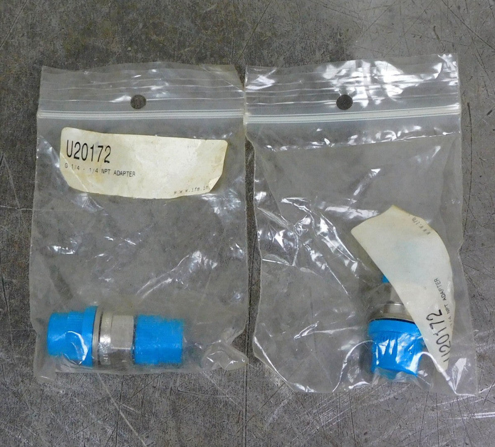 IFM Efector U20172 Screw-In Sensor Adapter 1/4 in. NPT Lot of Two (2)