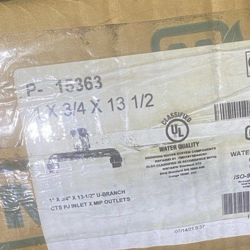 BRAND NEW P15363 MUELLER 1 X 3/4 X 13 1/2 U-BRANCH