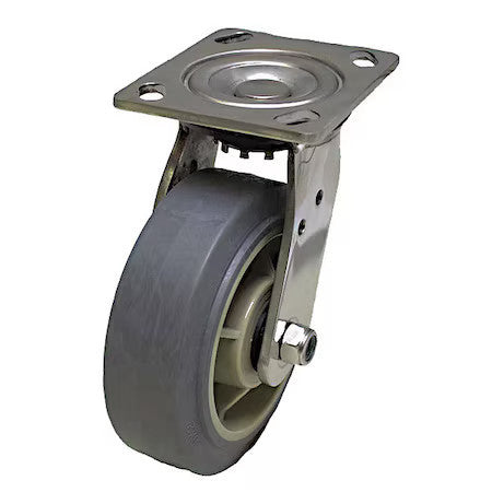 Zoro Select P21sx-Prp050d-14 Plate Caster,350 Lb. Load,Gray Wheel