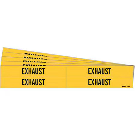 Brady 7098-4-Pk Pipe Marker, Adhesive, Black, Exhaust, Pk5, 7098-4-Pk