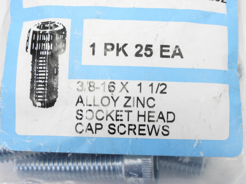 (100pcs) 3/8-16 x 1-1/2 Allen Socket Head Cap Screws Alloy Zinc A574 USA 5/16 Dr