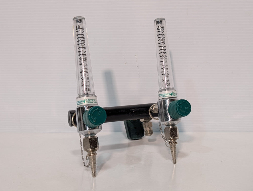 Precision Medical 1MGA 0197 Flowmeters x2 with Connecting Rod and Plug-in