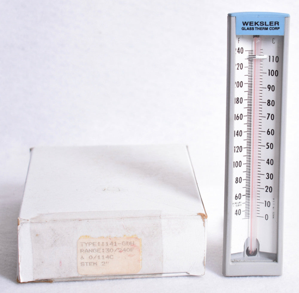 Weksler Thermostat 30-240°F 0-114°C Brass Stem 141-GDH 