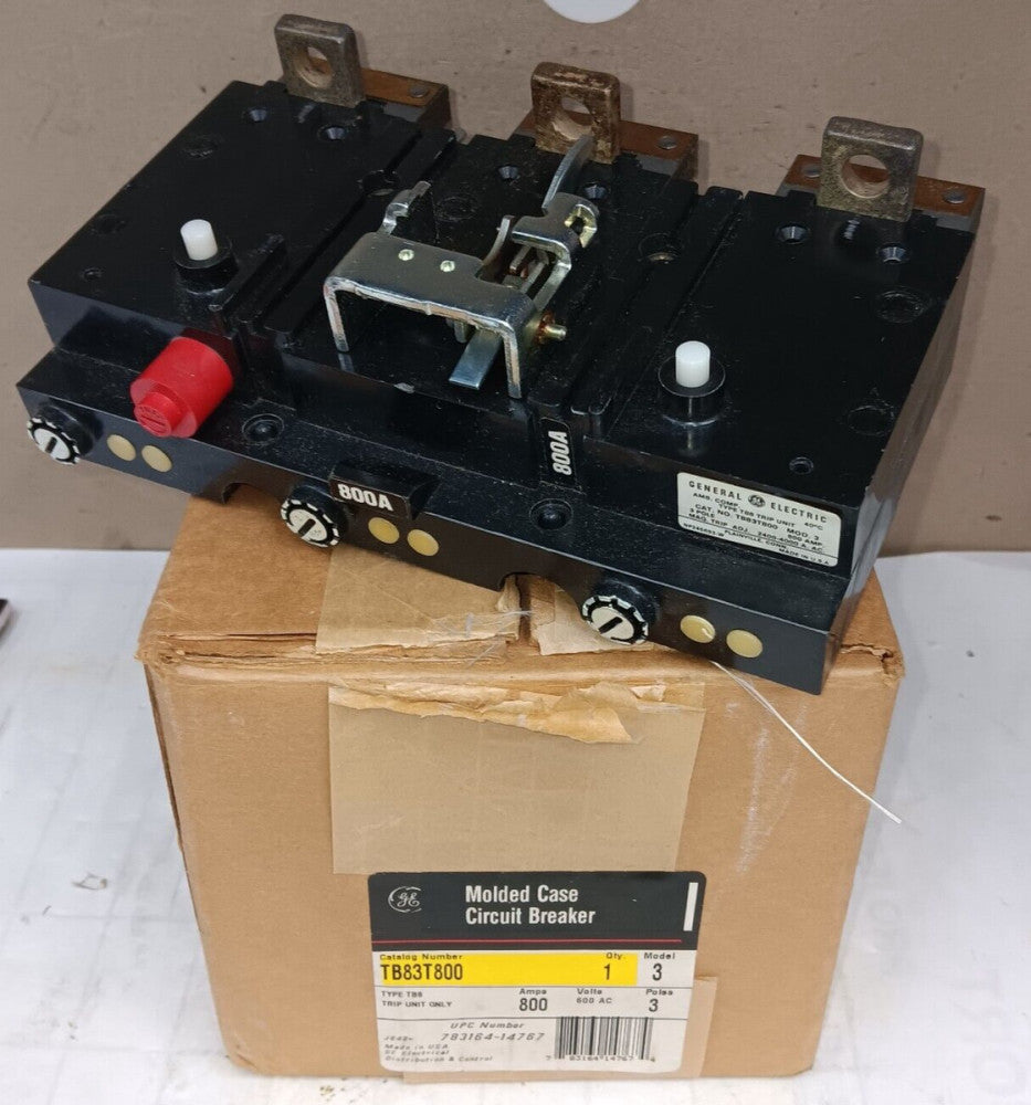 NEW GE 800 AMP TYPE TBB TRIP UNIT 3 POLE 2400-4000 MAG TRIP ADJ TB83T800 MOD 3