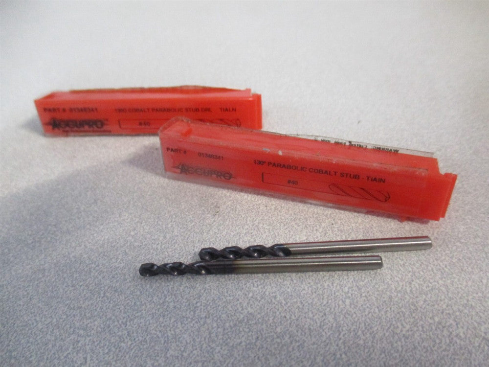 (1630249A-AC) #40 130° Parabolic Flute Cobalt Screw Machine Drill Bit - 