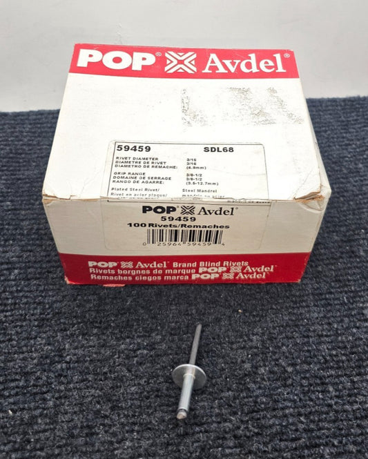 (QTY 100) POP AVDEL 59459: Heli-Coil Steel Rivets/Remaches