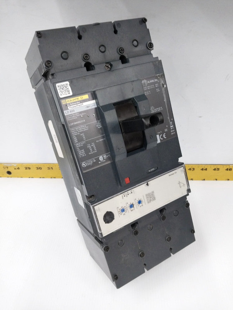 SQUARE D POWERPACT 600 AMP CIRCUIT BREAKER 600 VAC 3 POLE  LDP36600U31X