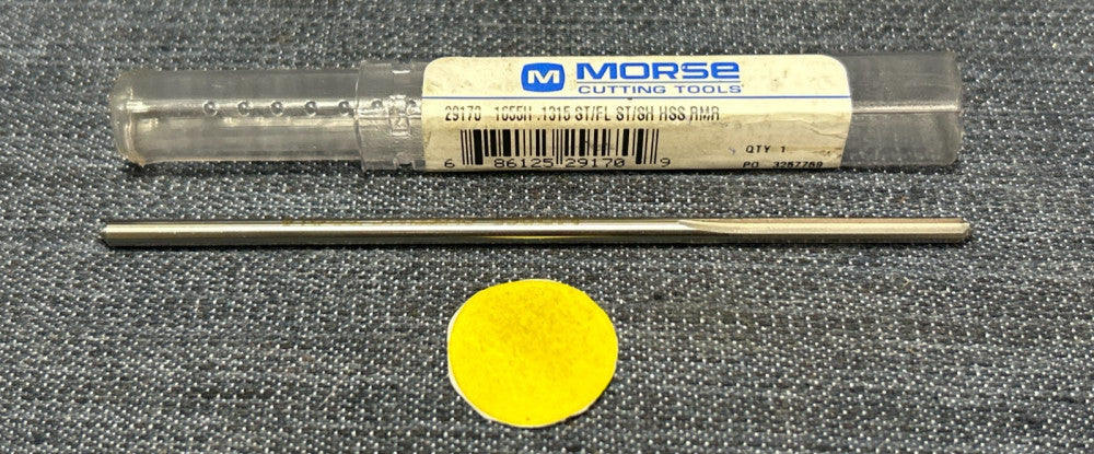 MORSE  0.1315 " DIAMETER  4 FLUTE CHUCKING REAMER  ST/SH HSS  OAL 4"