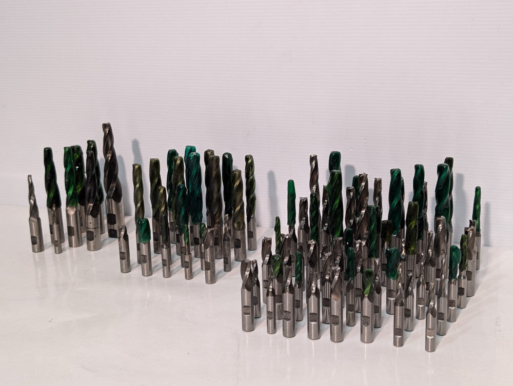 Large lot of 300+ end mills, tapered ball end, as shown in two sets of photos