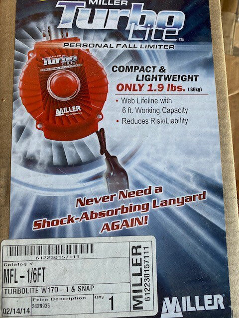 Honeywell MFL-1/6FT Miller TurboLite Personal Fall Limiter With Steel Twist-Lock