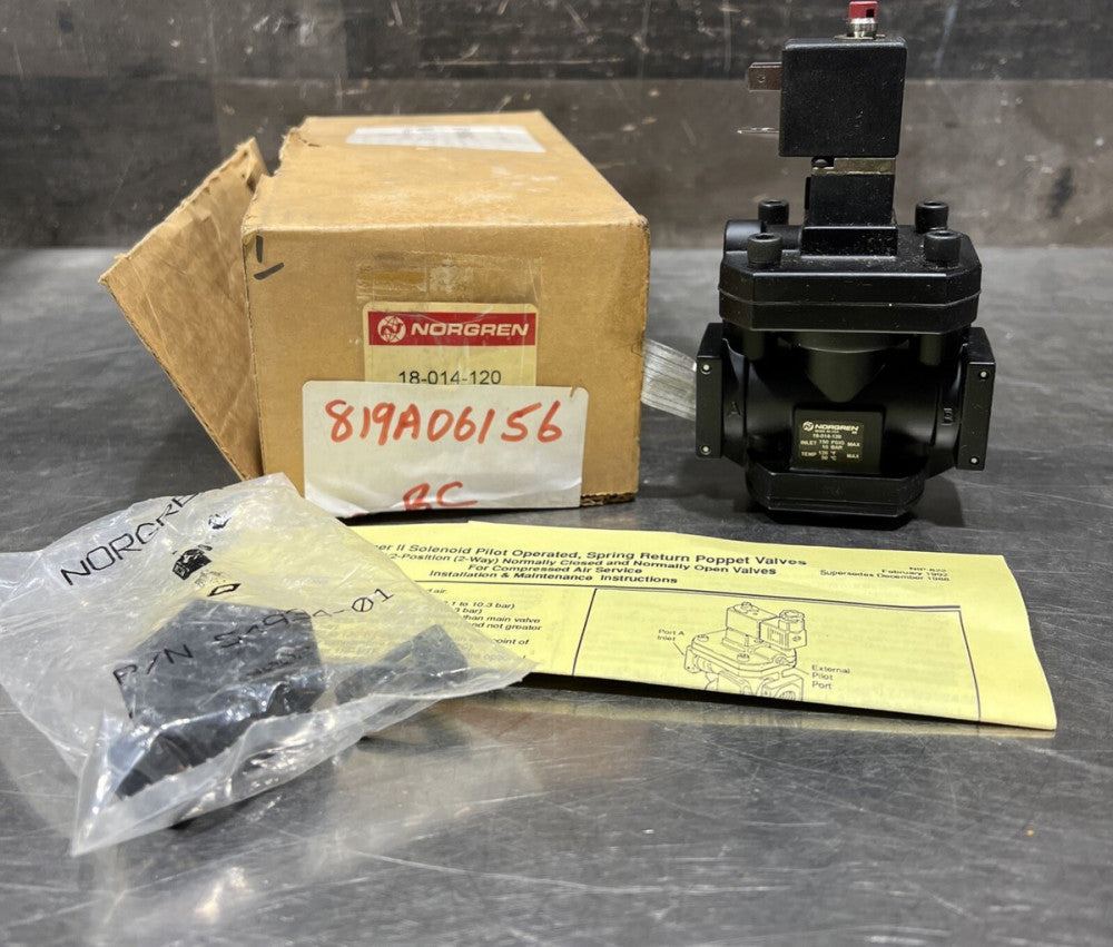 Norgen 18-014-120 VALV,2W,NC,SOL1/4PTF Nos Surplus