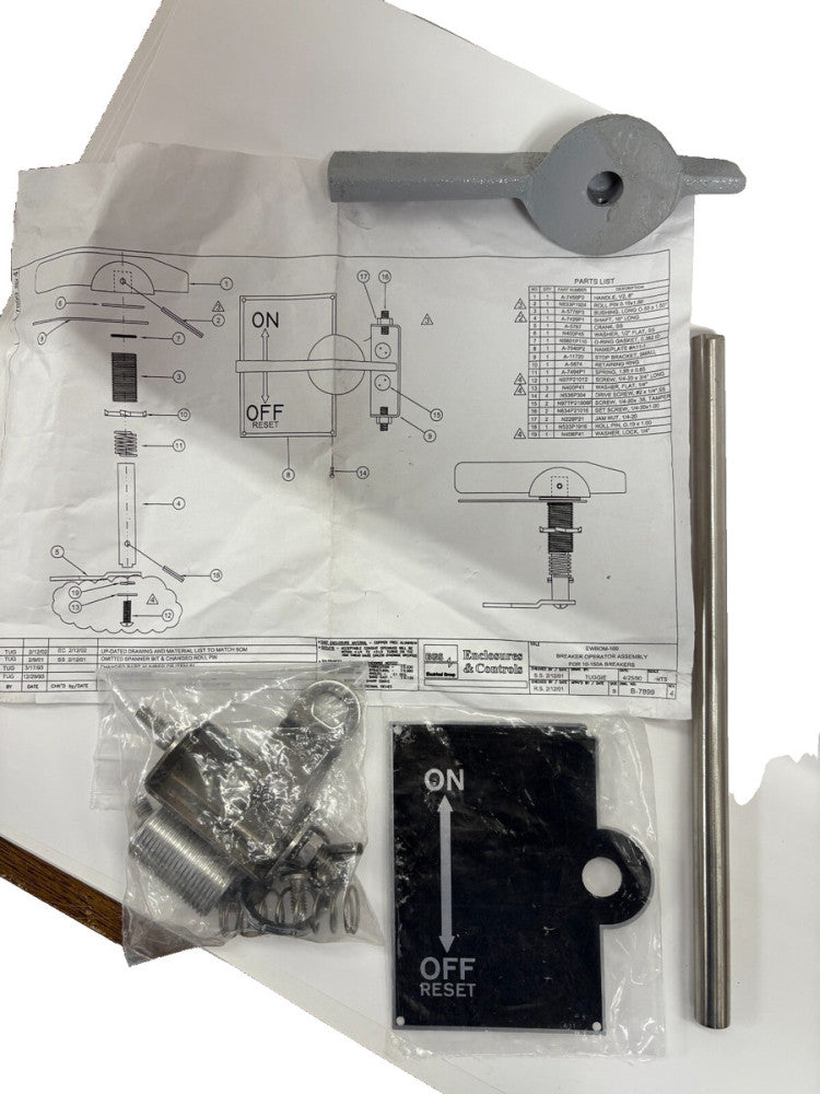 BREAKER OPERATOR ASSEMBLY, PART NUMBER:EWBOM-100, FOR A 10-150A BREAKER