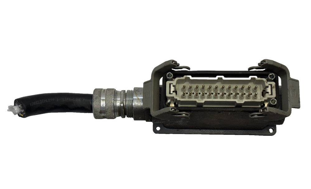 HARTING HEAVY DUTY INDUSTRIAL CONNECTOR W/ 24 PIN MALE CRIMP CONNECTOR