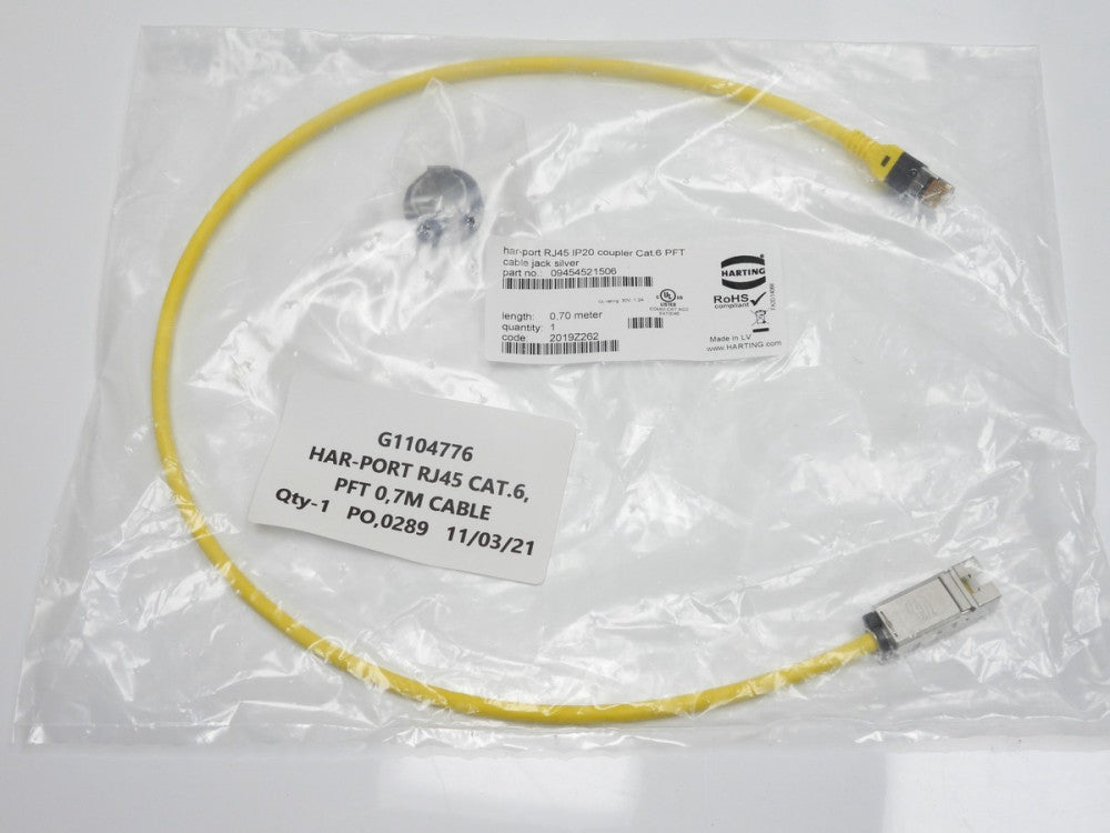 Harting 09454521506 Har-Port RJ45 IP20 Coupler Cat.6 PFT Cable Jack Silver 0,70M