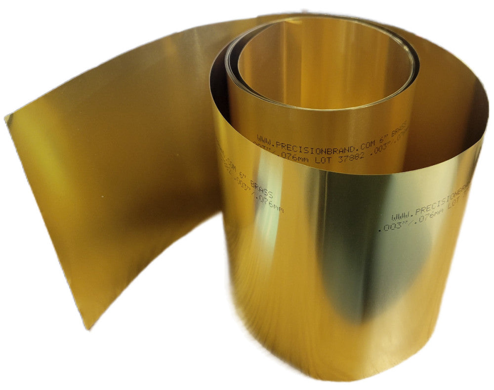 PRECISION BRAND 17240 BRASS SHIM .003 6" X 100" COLD ROLLED HALF HARD