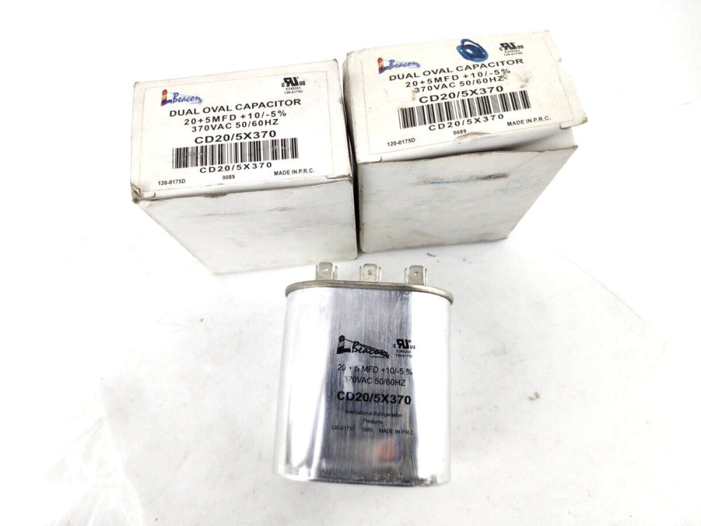 2pcs Beacon Dual Oval Capacitor 20+5MFD 370VAC CD20+5X370