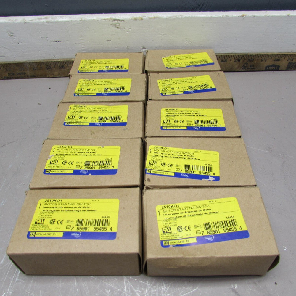 LOT OF 10 QTY SQUARE D 2510KO1,MANUAL MOTOR STARTING SWITCHES!NEW IN BOX!
